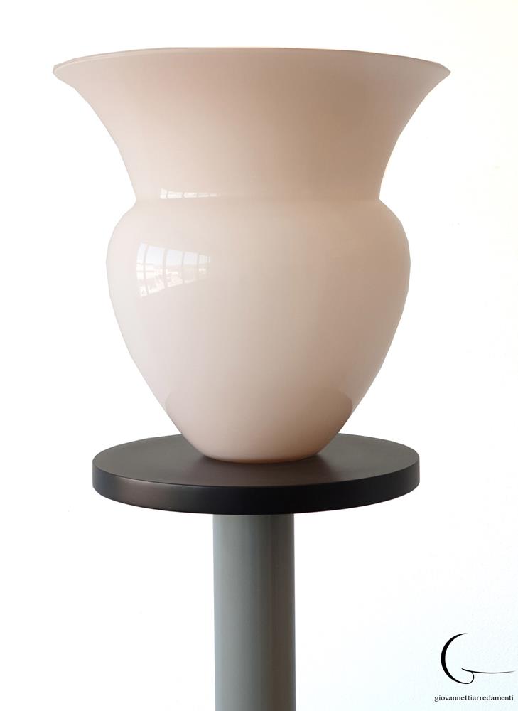 Lampada da terra con Vaso in Vetro di Murano Rosa