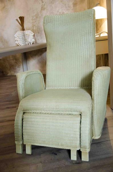 LLOYD LOOM poltrona relax reclinabile verde