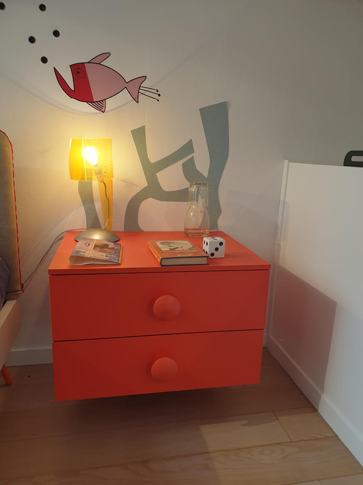 NIDI comodino sospeso rosso pomodoro