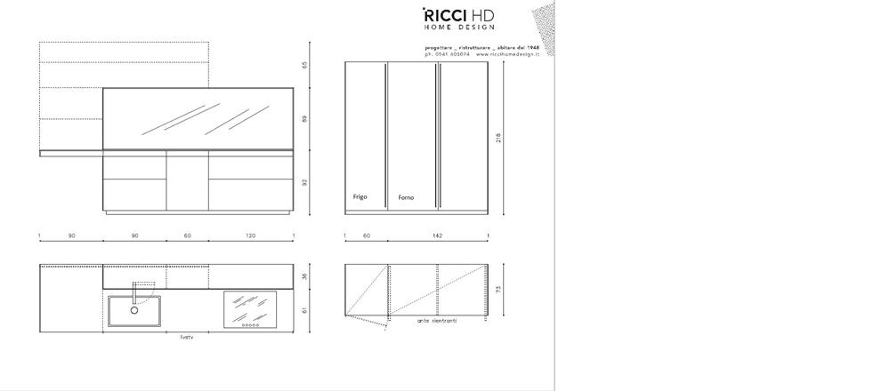 VALCUCINE Genius Loci VETRO con boiserie e colonne