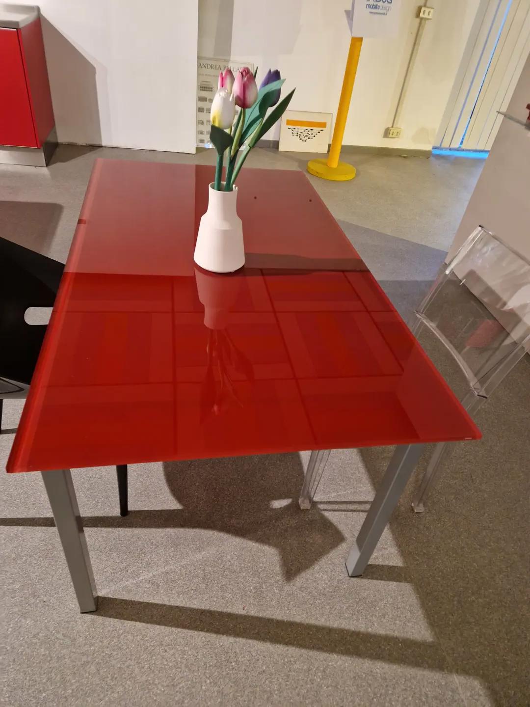 TAVOLO CATTELAN VETRO ROSSO