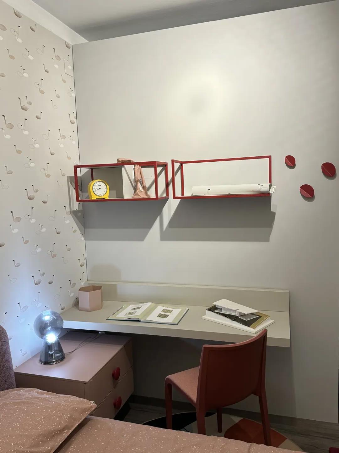 NIDI coppia mensole metallo ciliegia+3 pomoli Fefé ciliegia