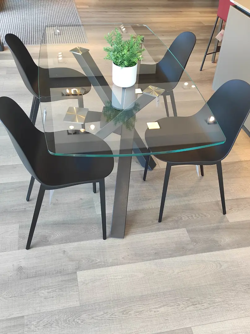 TAVOLO SHANGAI 90X180 CRISTALLO A BOTTE