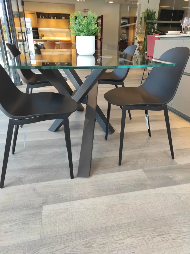 TAVOLO SHANGAI 90X180 CRISTALLO A BOTTE