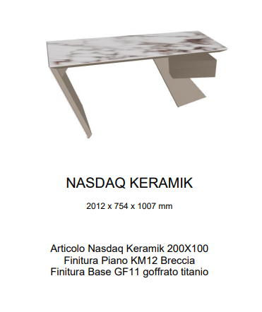 NASDAQ Keramik Scrivania Cattelan Italia