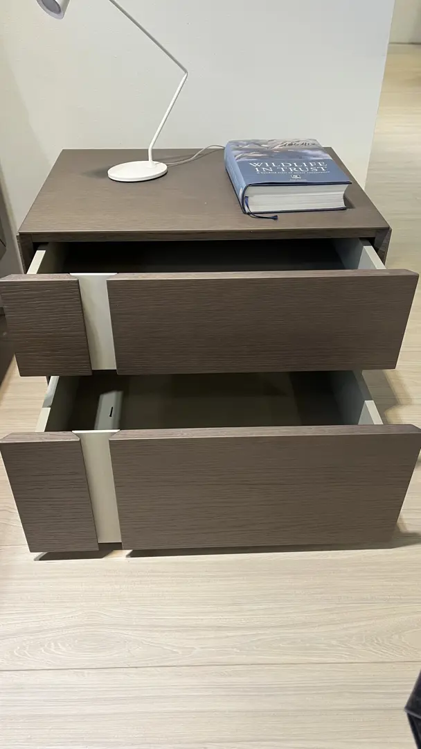 Comodini Abaco da 55 e settimanale Abaco da 75 cm Rovere Argilla