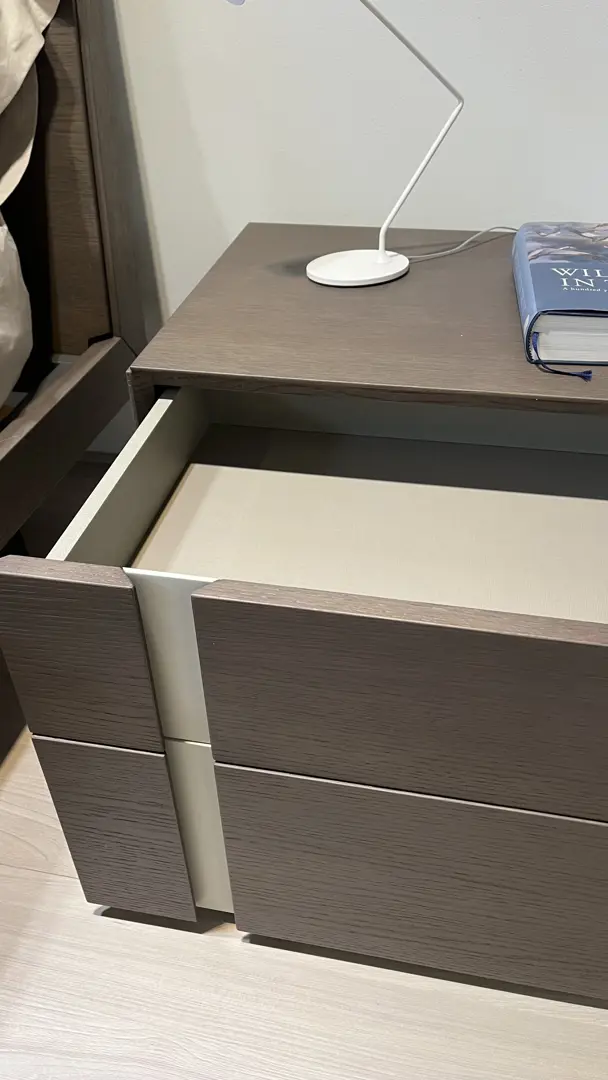 Comodini Abaco da 55 e settimanale Abaco da 75 cm Rovere Argilla