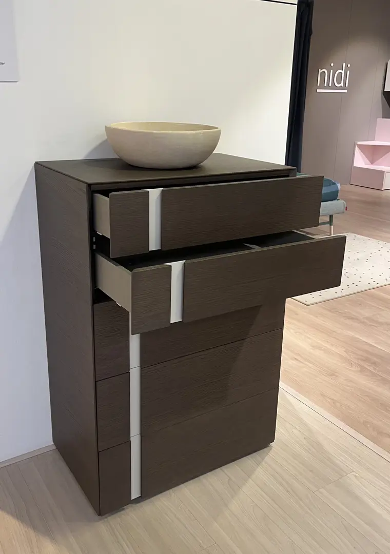 Comodini Abaco da 55 e settimanale Abaco da 75 cm Rovere Argilla
