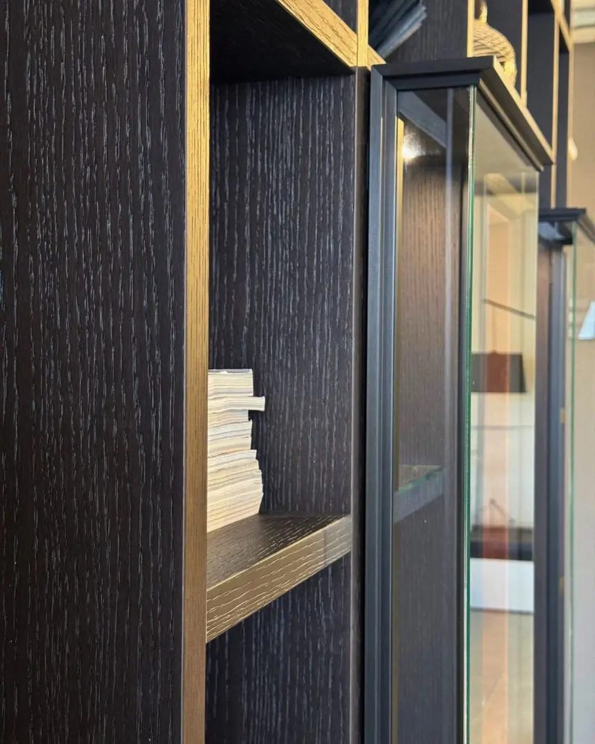 Selecta Lema composizione libreria con teche rovere moro