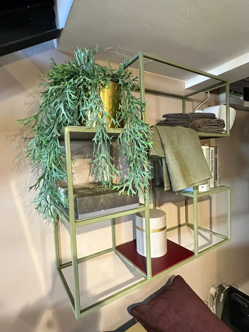 Set Libreria a parete Twils verde e vinaccia