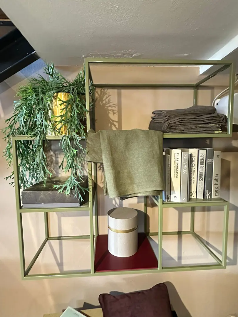 Set Libreria a parete Twils verde e vinaccia