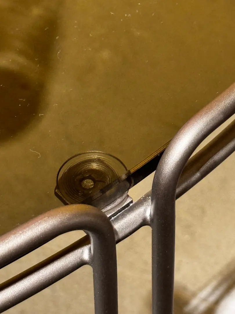 tavolino tondo Monolith metallo e vetro bronzato