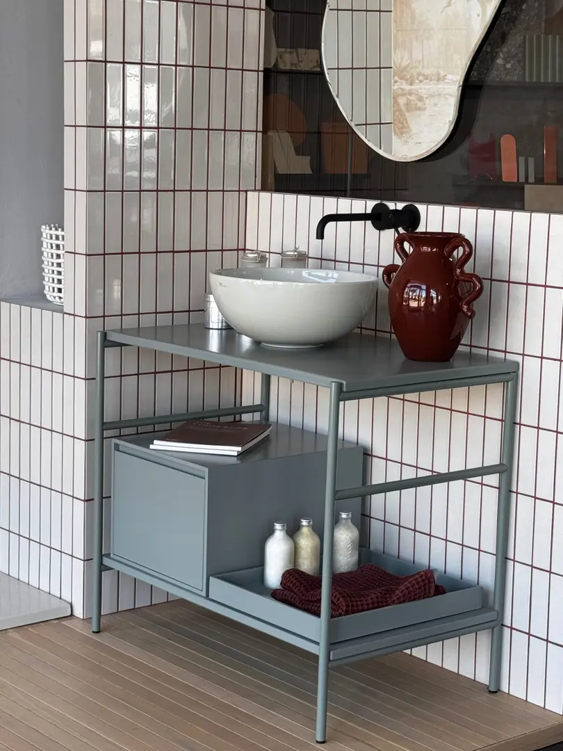 Mobile lavabo Velo Nic design verde salvia