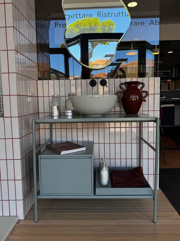 Mobile lavabo Velo Nic design verde salvia