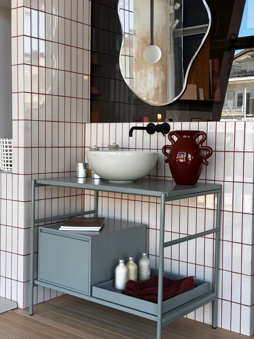 Mobile lavabo Velo Nic design verde salvia