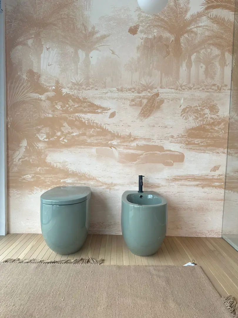 coppia sanitari verde Amazzonia Nic Design