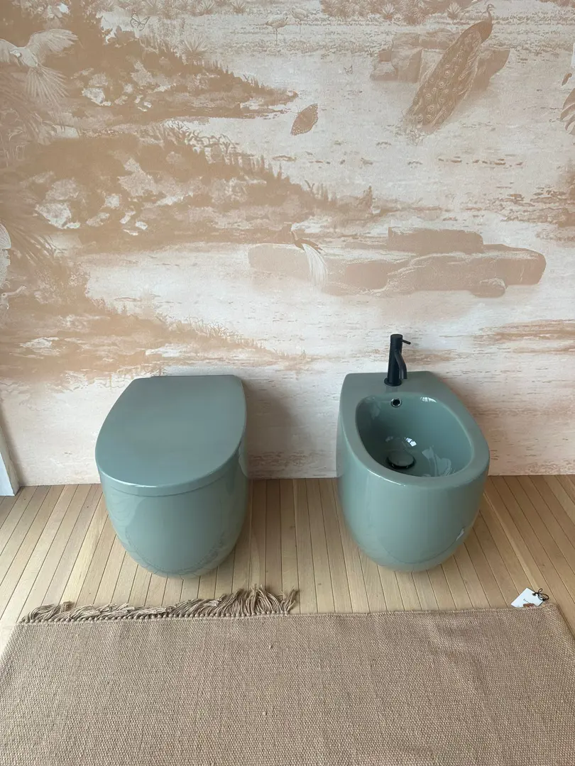 coppia sanitari verde Amazzonia Nic Design