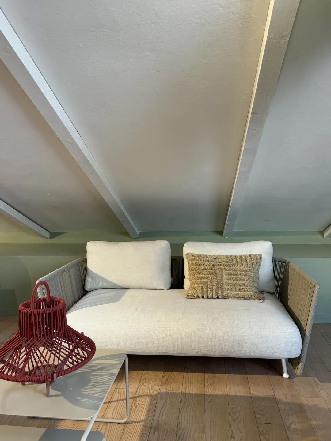 Coral divano imbottito 2 posti Outdoor alluminio corda