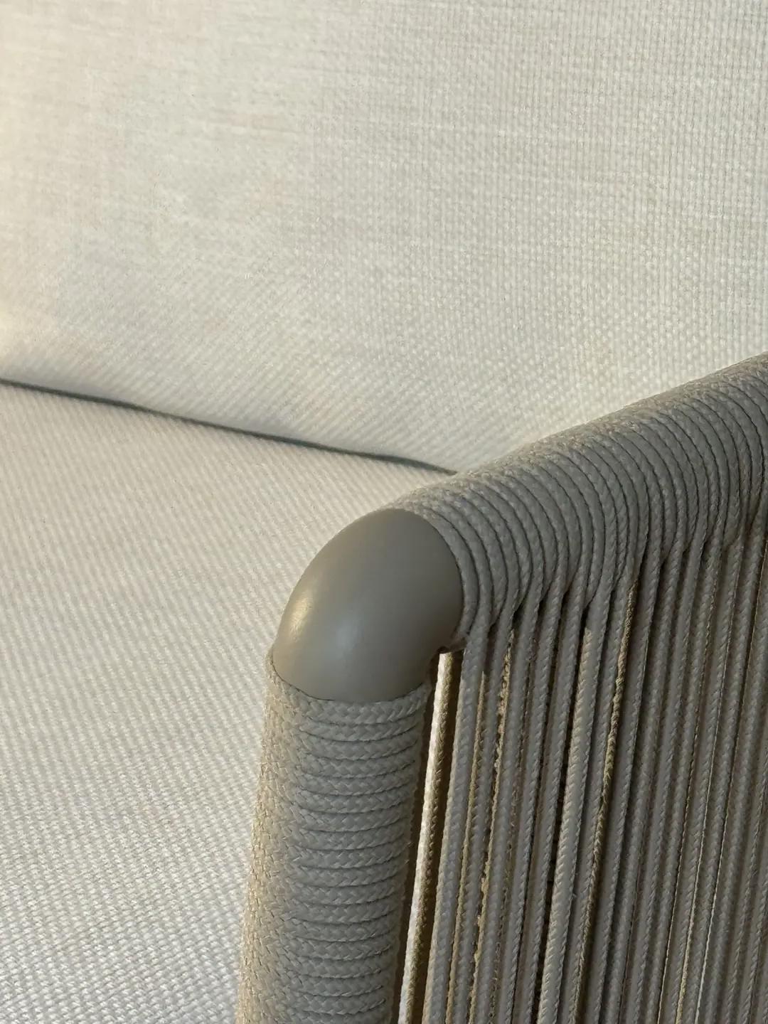 Coral divano imbottito 2 posti Outdoor alluminio corda