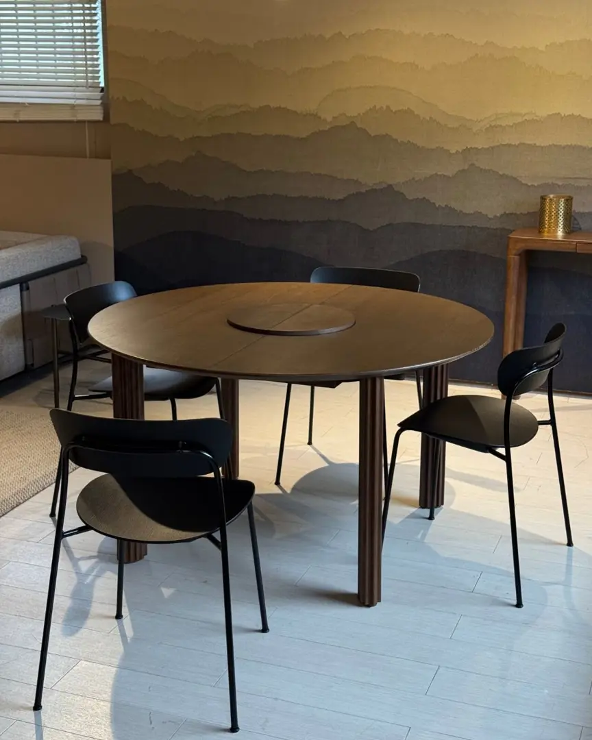 tavolo pranzo tondo allungabile Comfort circle rovere scuro