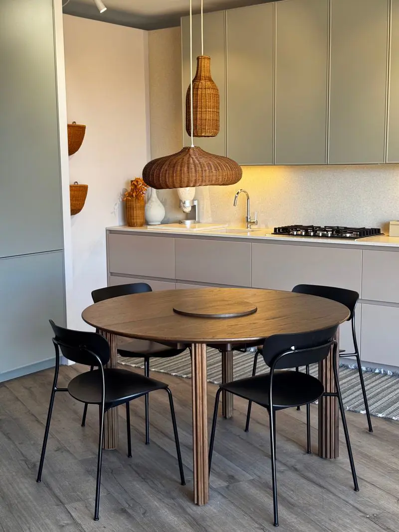 tavolo pranzo tondo allungabile Comfort circle rovere scuro