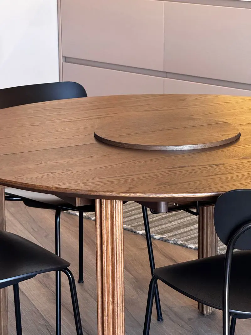 tavolo pranzo tondo allungabile Comfort circle rovere scuro