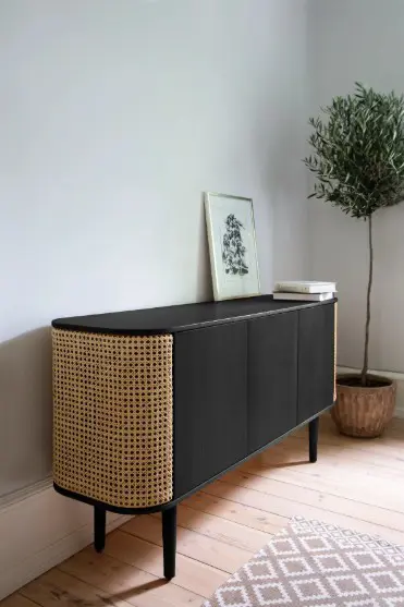 Treasures credenza 3 ante con sportelli laterali paglia