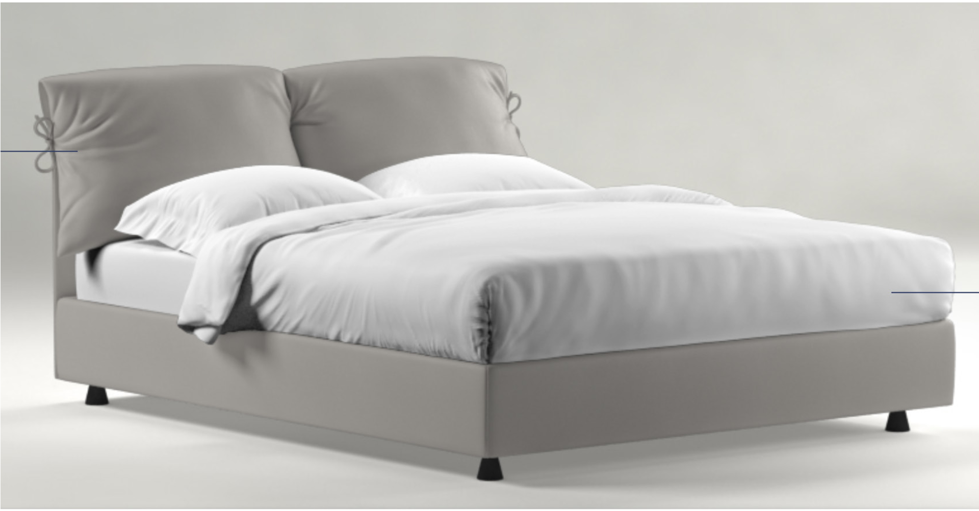 Letto Nathalie Flou con reti elettriche Motion 4