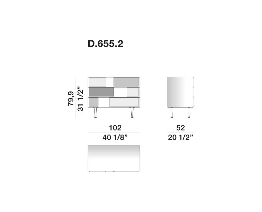 Comò in stile anni 50 - D.655.2 MOLTENI