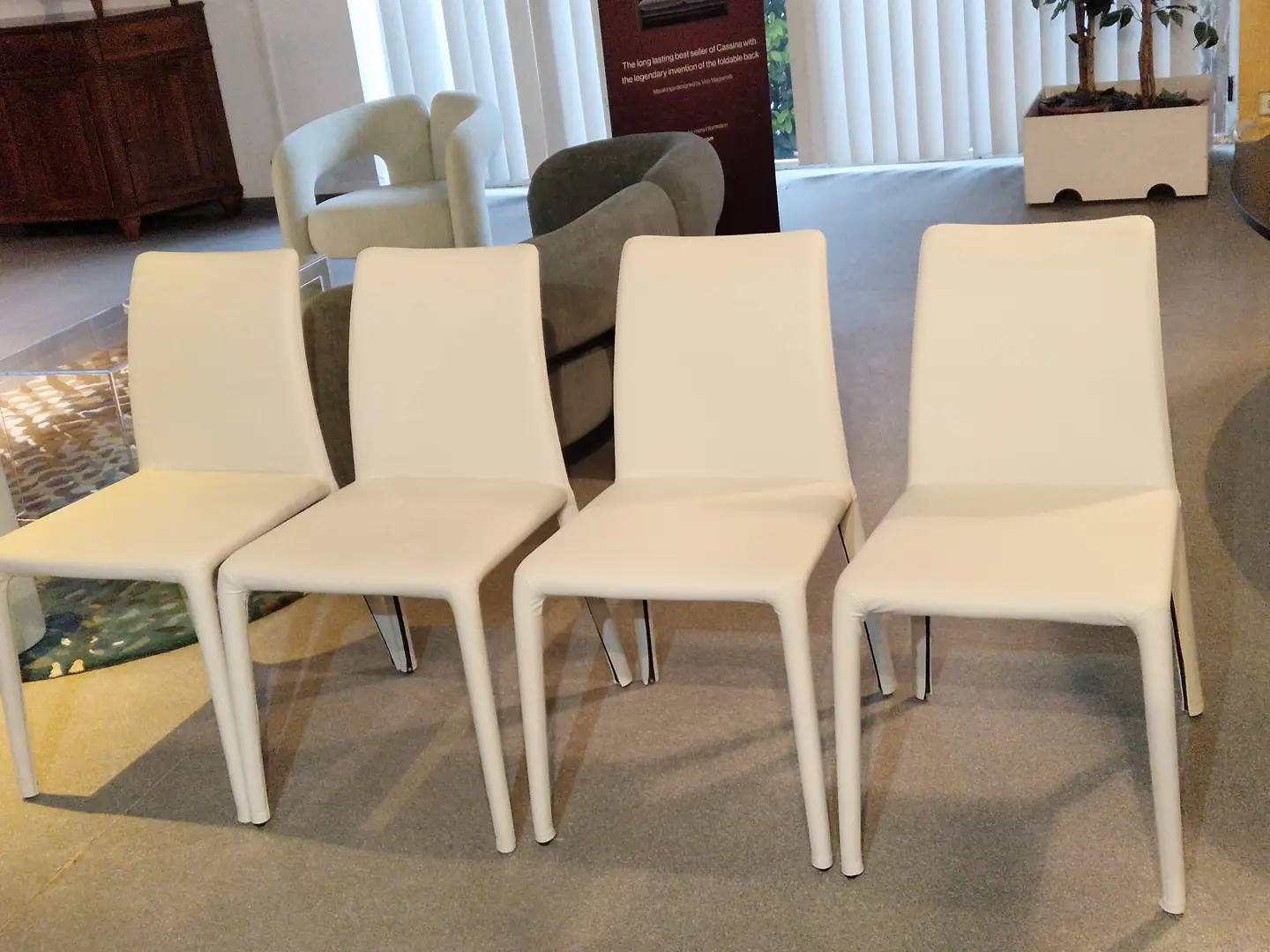 4 SEDIE EMI PIANCA NUOVE ECOPELLE BIANCA 