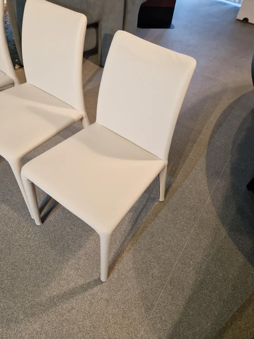 4 SEDIE EMI PIANCA NUOVE ECOPELLE BIANCA 