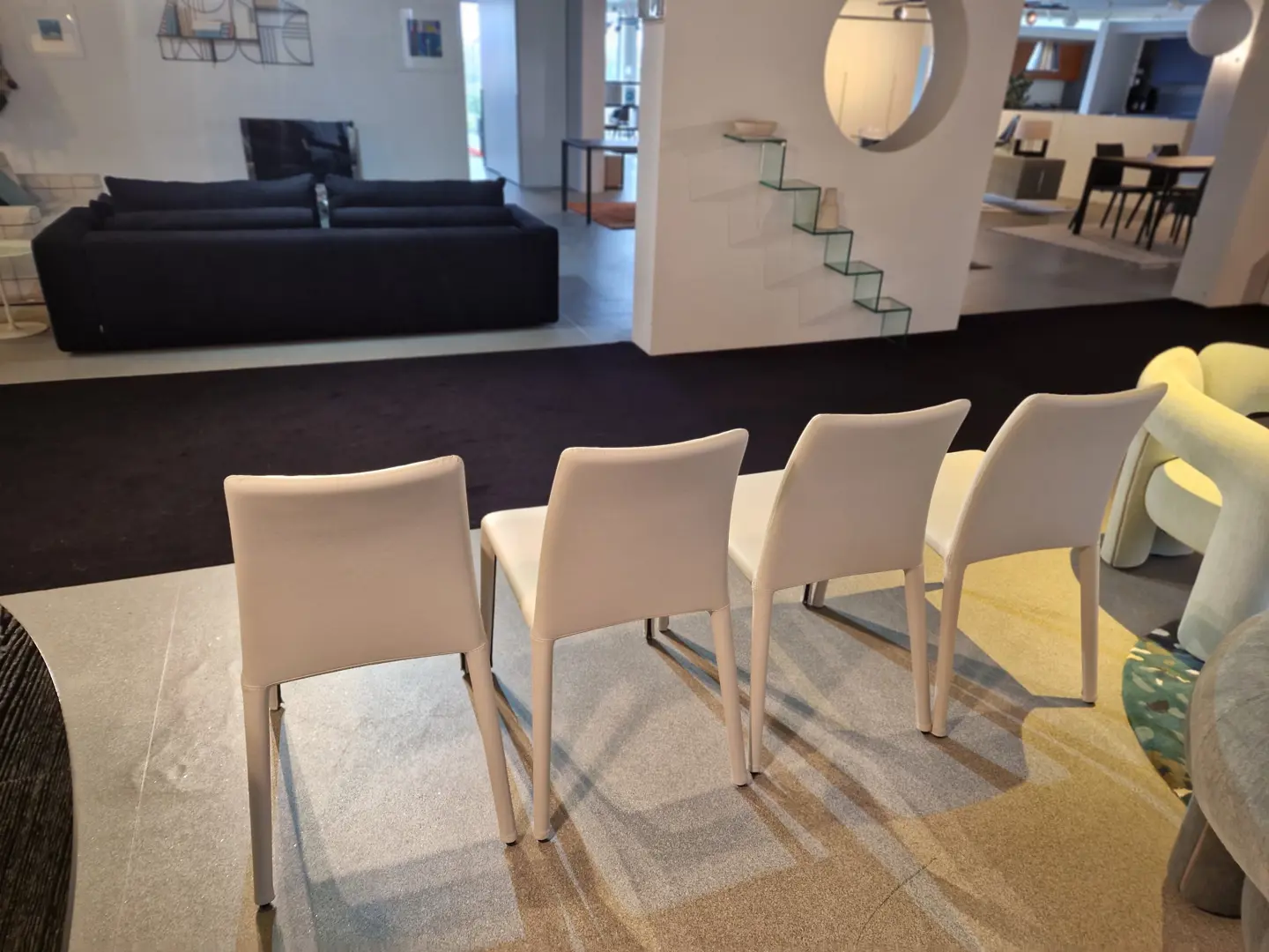 4 SEDIE EMI PIANCA NUOVE ECOPELLE BIANCA 