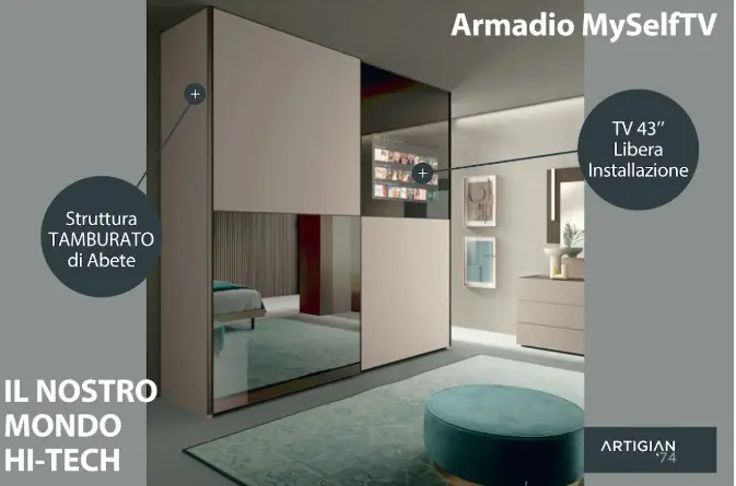 Armadio con vano tv integrato