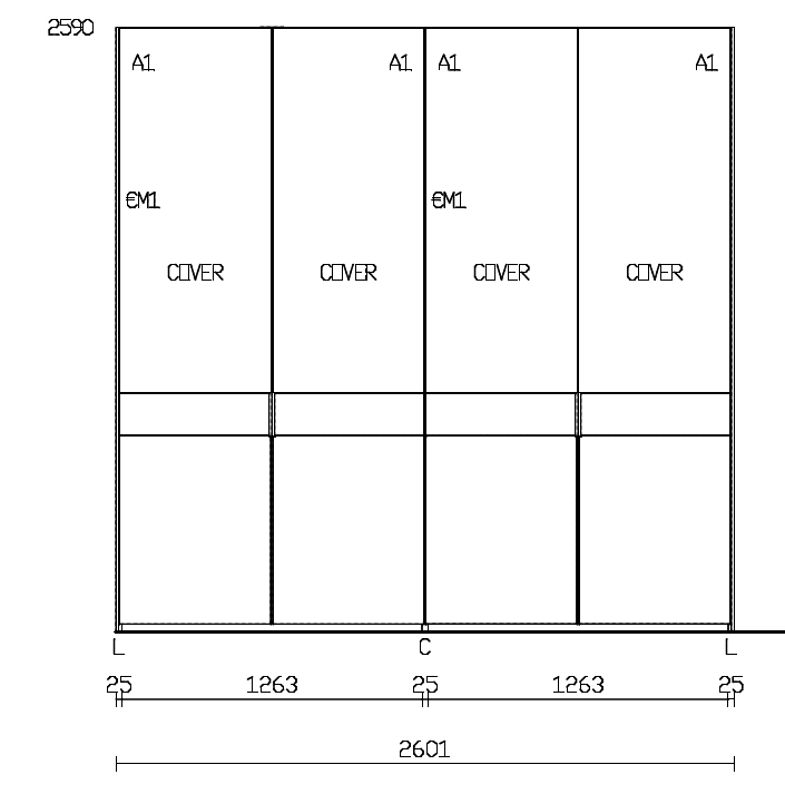 Armadio Fitted L 260 cm