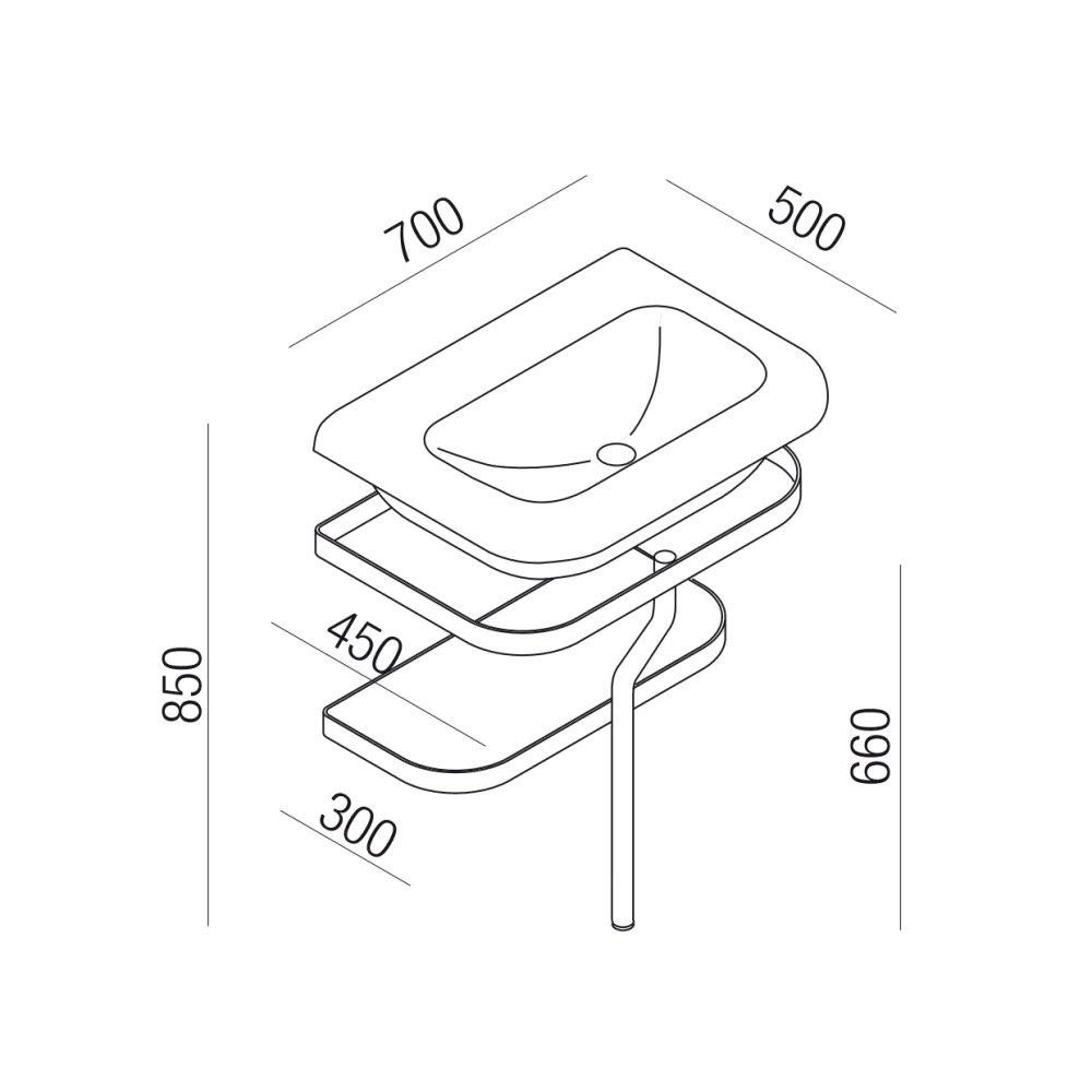 Consolle lavabo 800