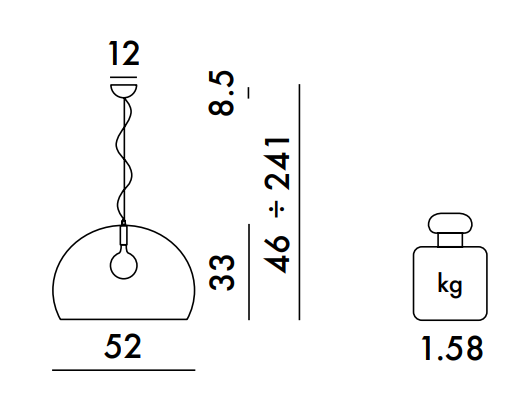 FL/Y Lampadario Azzurro trasparente