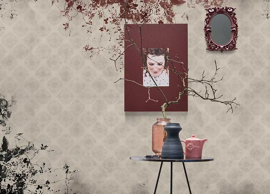 Carta da parati Foglie rosse
