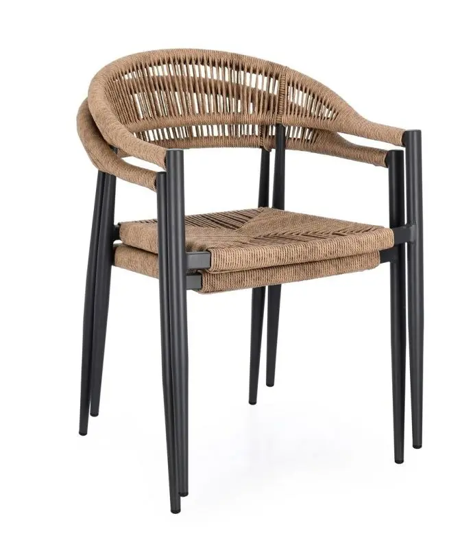 Sedia C-BR Jandia Antracite/Natural