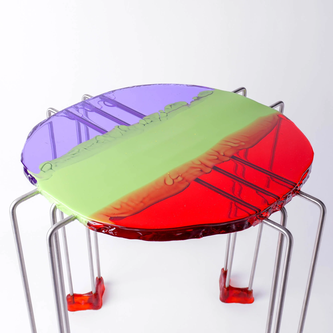 Tavolino Triple Play - Clear Dark Ruby, Lilac, Apple