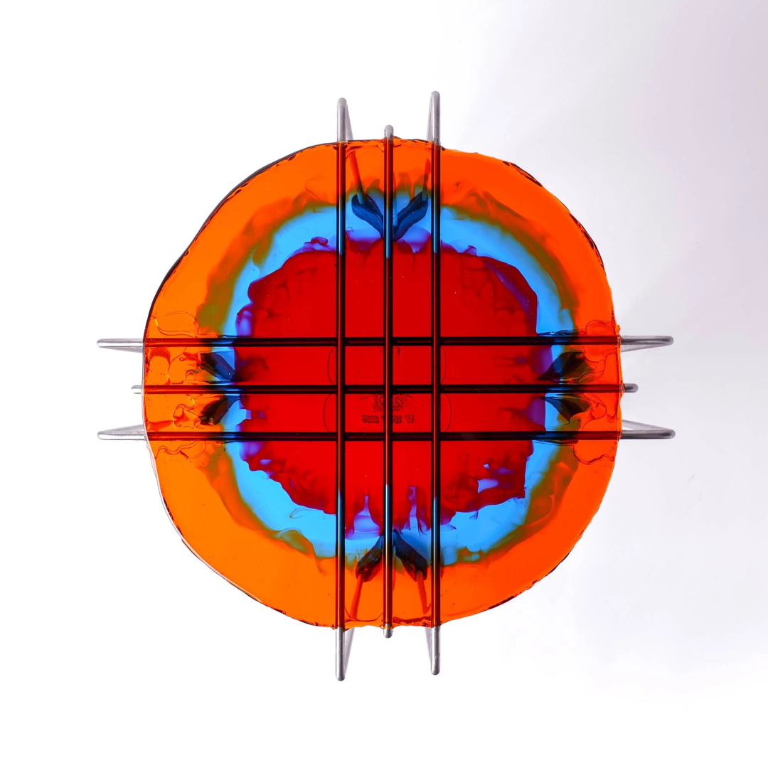 Tavolino Triple Play - Clear Orange, Light Blue, Dark Ruby
