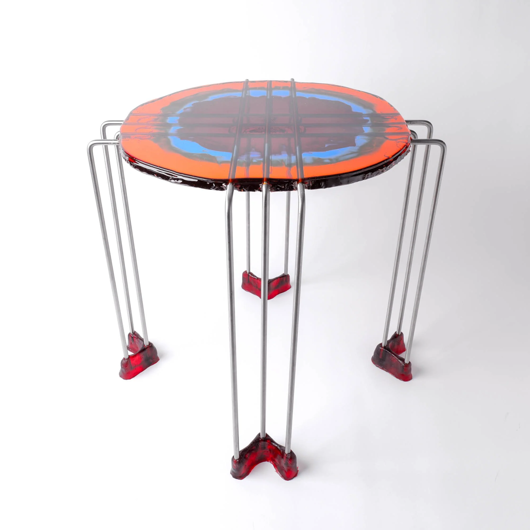 Tavolino Triple Play - Clear Orange, Light Blue, Dark Ruby