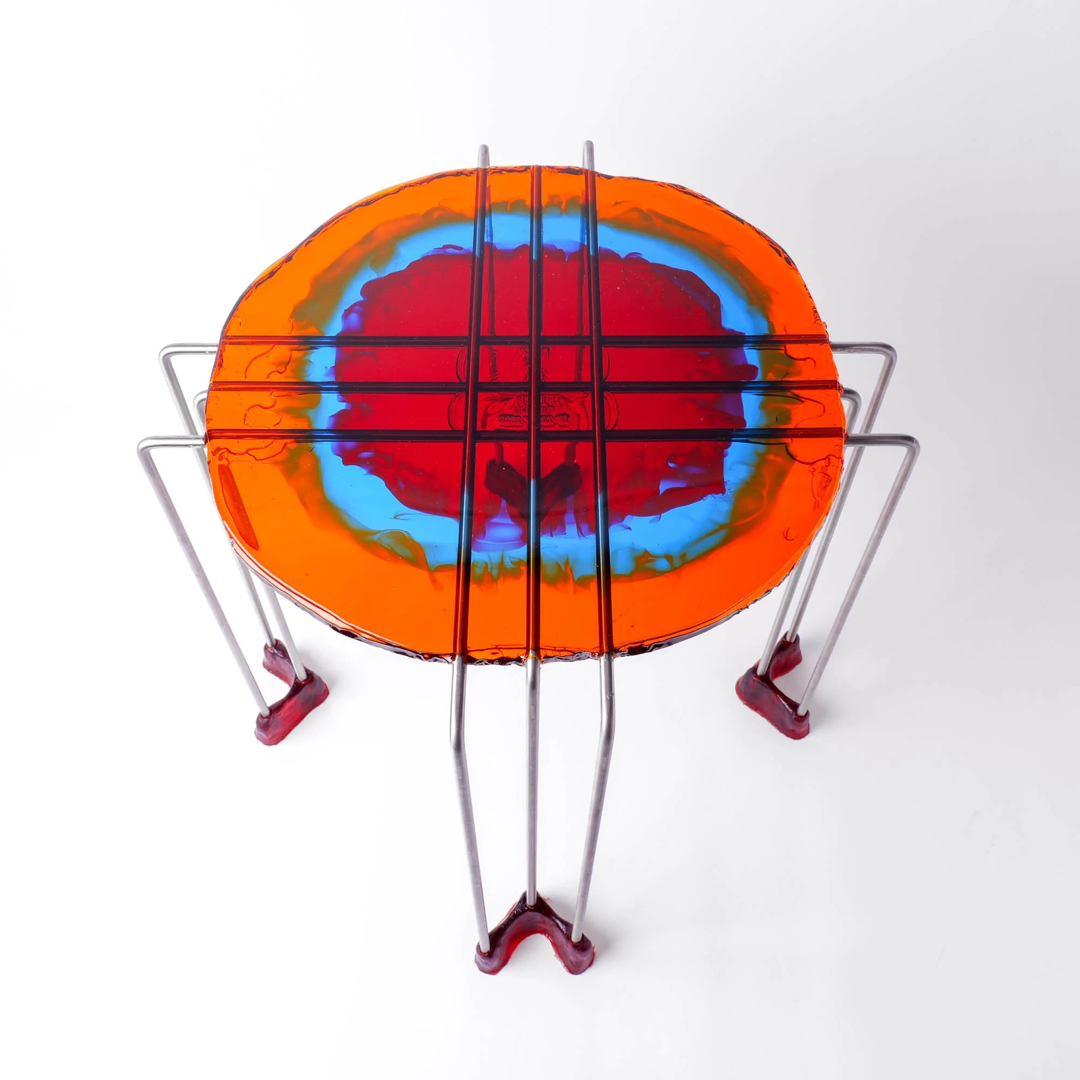 Tavolino Triple Play - Clear Orange, Light Blue, Dark Ruby