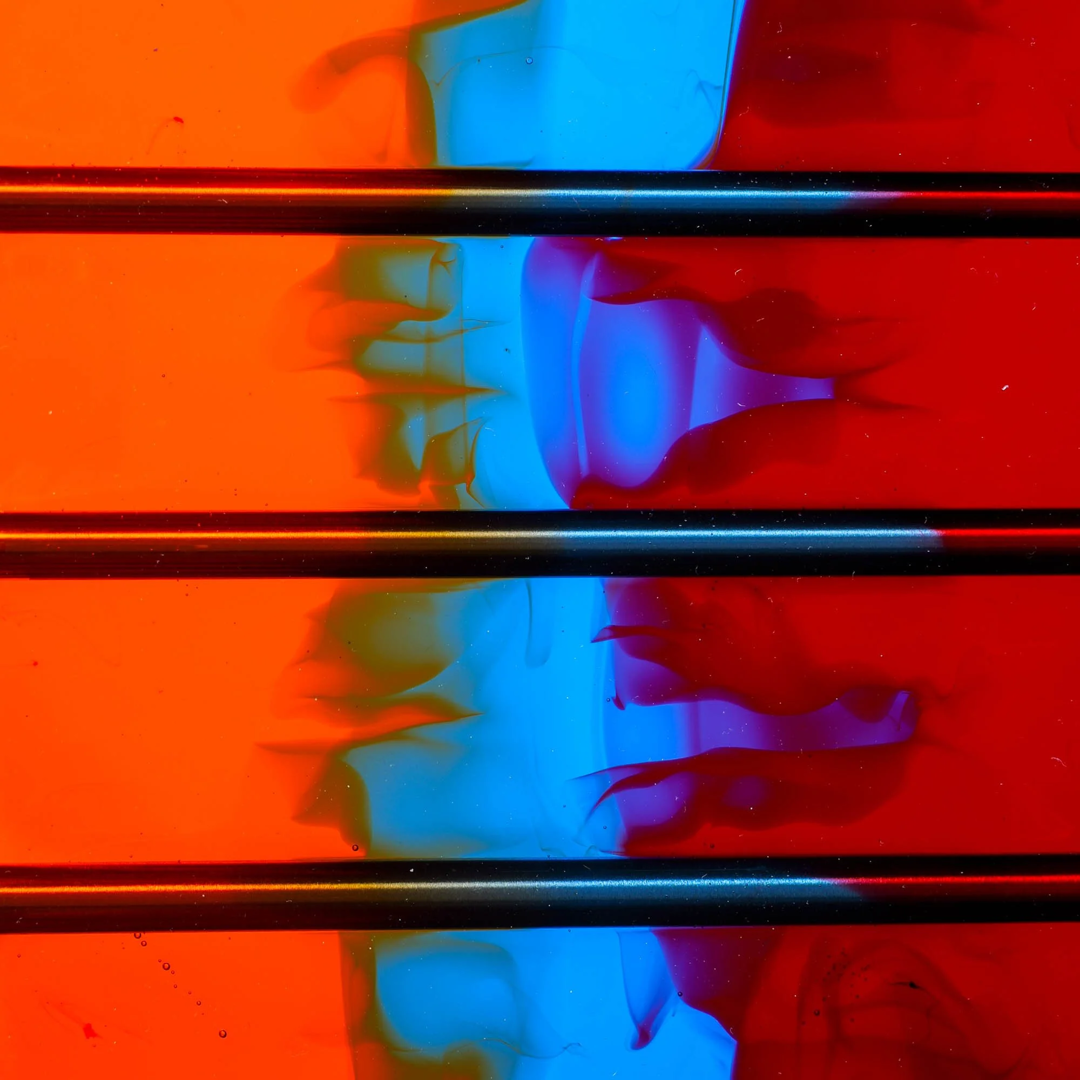 Tavolino Triple Play - Clear Orange, Light Blue, Dark Ruby