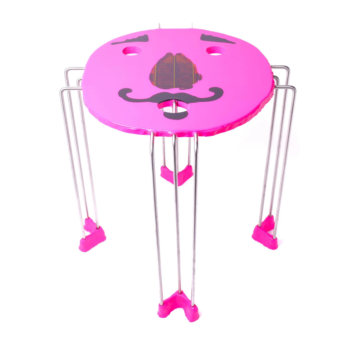 Tavolino Triple Play - Matt Fluo Fuchsia