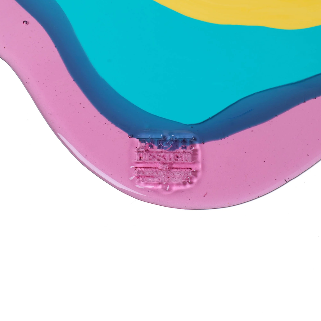 Specchio Mirror - Clear Antique Pink, Turquoise, Pastel Yellow