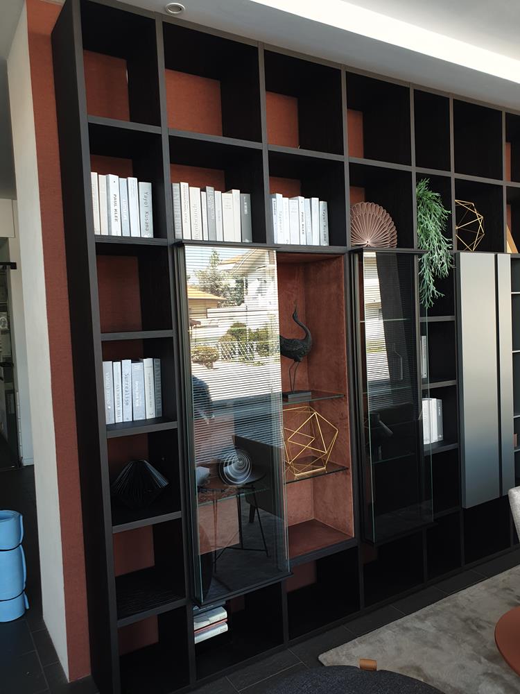 Libreria Selecta rovere carbone laccato opaco