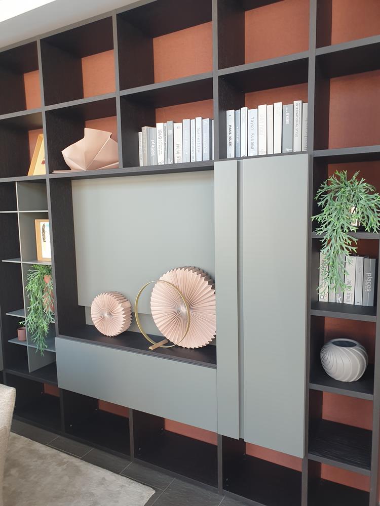 Libreria Selecta rovere carbone laccato opaco