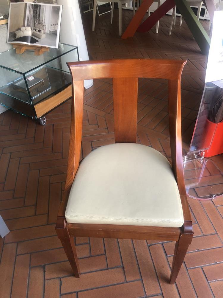 Sedia Arpa ciliegio massello e pelle