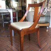 Sedia Arpa ciliegio massello e pelle